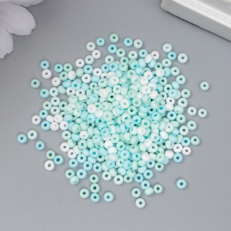 Glass 8/0 "Marshmallow. Matte. Melange. Mint" 10 g