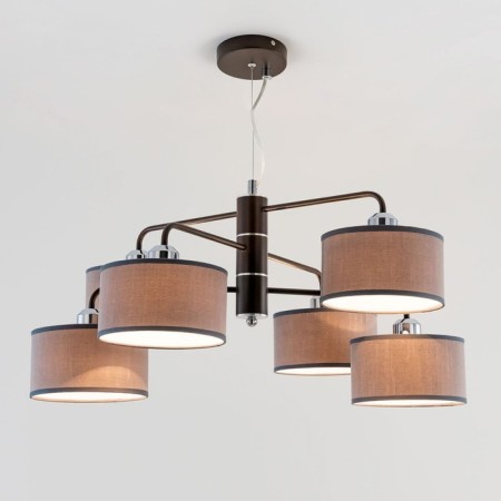 Suspended chandelier Citilux "Form" CL428261, 6x60W, E27, brown color-3