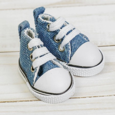 Puppet sneakers, sole length 5 cm, jeans color