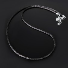 Nylon cord d = 2 mm, cable weaving, 45 cm, black color