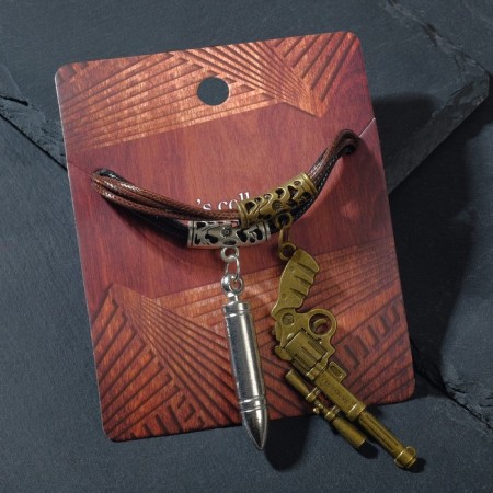 Assorted Pendant "Demetrons" Pistol and a bullet, colored on a black lace, 45 cm-1