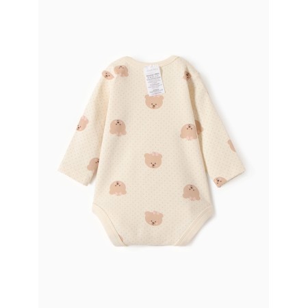 Body baby with long sleeve, beige color, height 68 cm-4