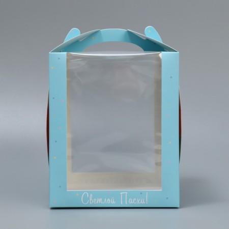 Box for small cake, confectionery packaging, Easter, 15 x 15 x 18 cm-1
