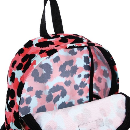 Backpack from textiles on lightning, Erich Krause, 1 pocket, pink/leopard color-5