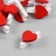Decor for creativity wood "Bronger heart" Red set 12 pcs 1.5x2.5 cm