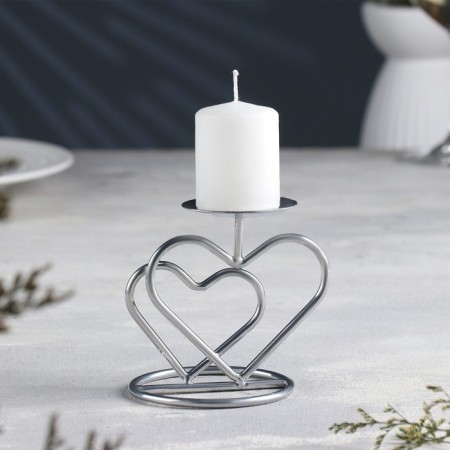 Valentine 3 candlestick for one candle, 10x10.7 cm, chrome