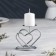 Valentine 3 candlestick for one candle, 10x10.7 cm, chrome