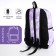 Youth backpack from textiles on lightning, 3 pockets, lilac color
