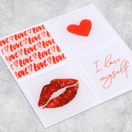 Volumetric 3D stickers on the phone "Love", 4 pcs, 3 x 3 cm-1