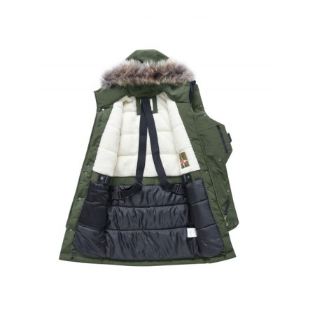 Winter park for a boy, height 146 cm, khaki color-2