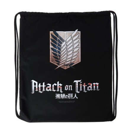 A bag for shoes 490 x 410 mm, with a loop, Hatber "Attack of titans" black NMN_14079-1