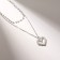 Pearl pearl “chain” Olympia, heart, white color in silver, 40 cm