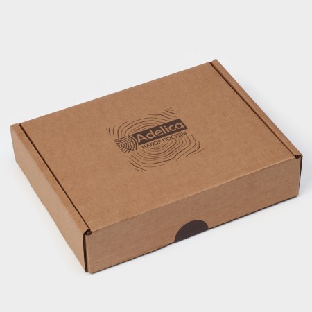 Gift set of ADELICA wooden dishes, serving 3 sections, 2 Menzhitsa removable, oil as a gift 100 ml, birch-14