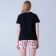 Female home set (T -shirt/shorts), black/pink color, size 46