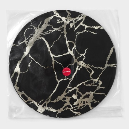 Serving napkin on the table "Marble", d = 38 cm, black color-5