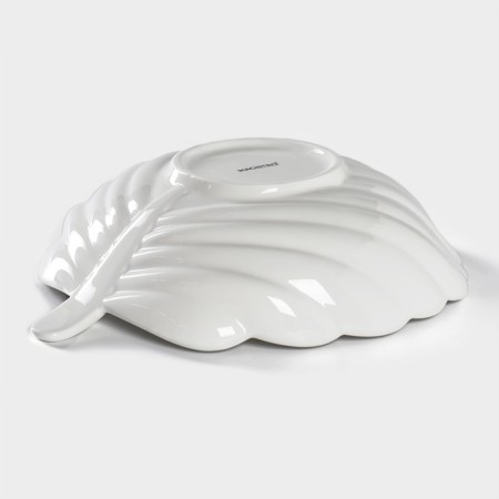 Porcelain salad Magistro "Blanche. Sheet ", 800 ml, 24.5 × 20.5 cm, white color-3