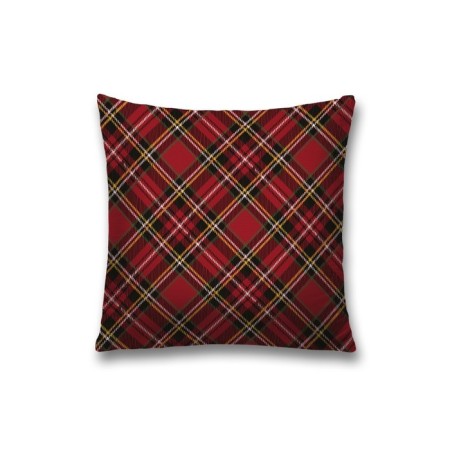 Decorative pillowcase "red classic cage", on a zipper, size 45x45 cm