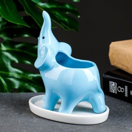 Pot "Elephant Gideon" Blue, 14.5x7.5x12cm-3