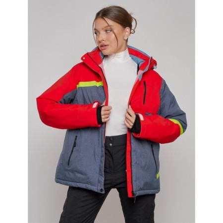Ski jacket female winter, size 56, red color-11