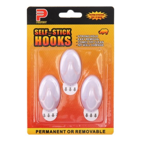 Hooks self -adhesive, round, with a system of universal removal, set, 5 x 3 cm, 3 pcs.-2