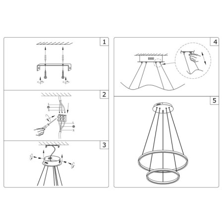 Dimmious suspension "Thor", size 60+40x150 cm 60W, LED, 4000K, with PDU-1