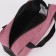 Cosmetic bag with a net, a dark pink color