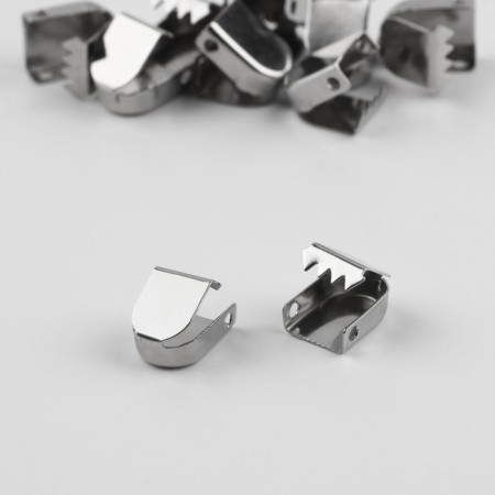 Tip is a flat cord, 0.6 × 10 mm, 10 pcs, silver color