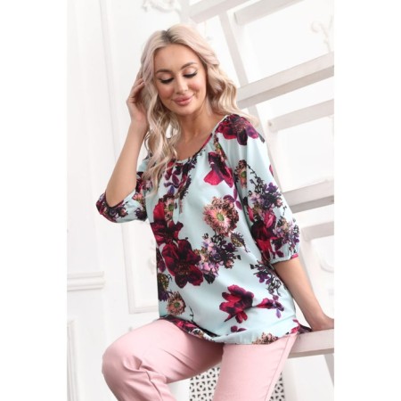 Female blouse, size 44, blue color-7