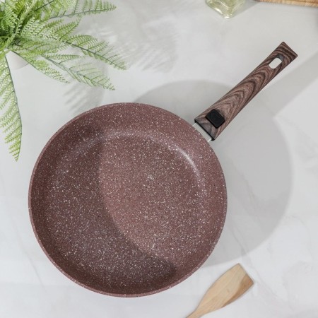 Sleeping pan “Brownie”, D = 28 cm, removable handle, glass cover, anti -stick coating, induction-1