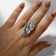Ring "Leaves" Trio, Color Black silver, 17 size