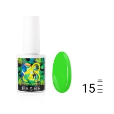 Гель-лак Pashe Neon Jungle, №15 неоновый лаймовый, 9 мл