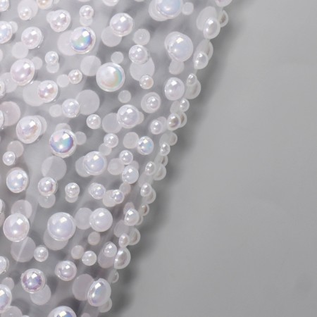 Pearls self -adhesive "Assorted", with holography, 325 pcs on a sheet, white color-1