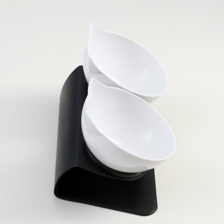 Plastic bowls on a black stand 27.5 x 14 x 15 cm white-2