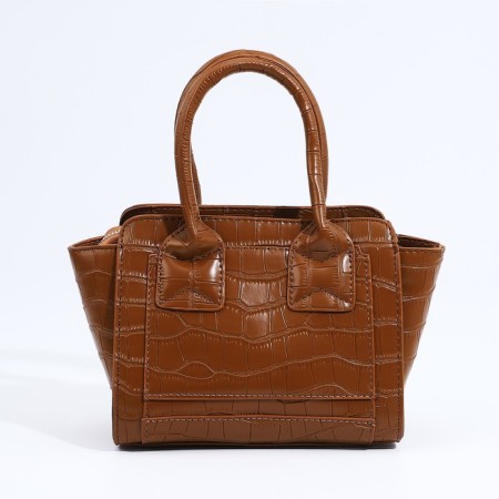Bag Women's Tout with zipper, brown color
