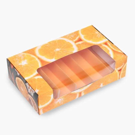 The box is folding, under 5 eclairs “tangerines”, 25.2 x 15 x 6.6 cm-6