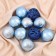 Set of balls plastic D-6 cm, 10 pcs "Gloss of openwork" blue-blue