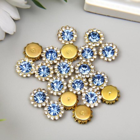 Decor for creativity plastic "Blue flower" set of 20 pcs 1.2x1.2 cm-1