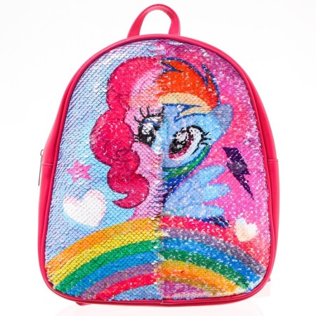 Baby backpack with bilateral sequins, 10 cm x 23 cm x 27 cm "Pinky Pie and Rainbow Dash", My Little Pony-2