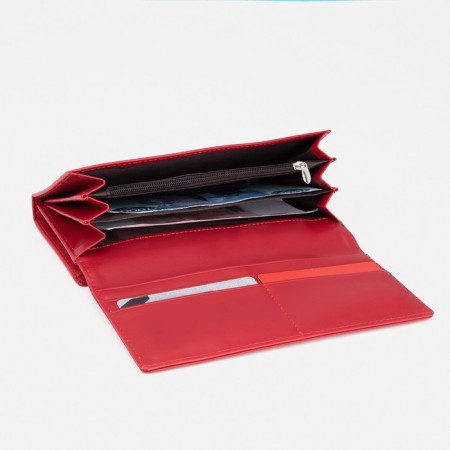 Women's wallet on magnets, red color-4