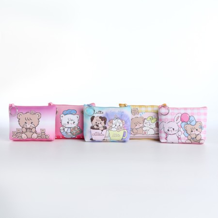 Children's wallet with a zipper, color mix