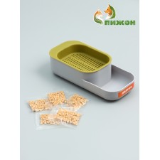 Проращиватель травы кошкам, с семенами, 20 х 5 х 9 см, серый