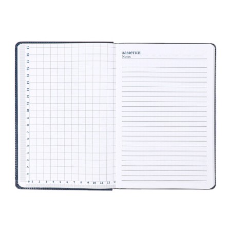 Deliciper is low, PVC cover, A5 format, 140 l, cell, metallic blue-10
