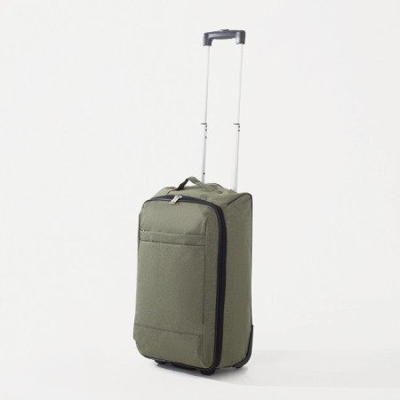 Small 20 suitcase, “Cartes factory”, lightning department, external pocket, 2 wheels, khaki color