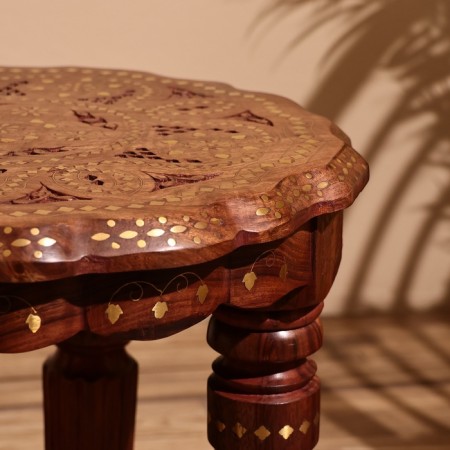 Coffee table 38x38x38 cm, tree shisham-5