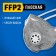 Half mask filtering bison 11167-2_z01, FFP2, with a coal layer, with a valve of exhalation