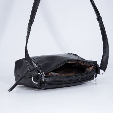 Bag Cross-Bodi with a zipper, black color-4