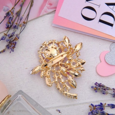 Brooch "Empress" heart, purple color in gold-1