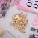 Brooch "Empress" heart, purple color in gold