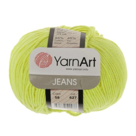 Yarn "jeans" 55% cotton, 45% acrylic 160m/50g (58 lemon)-4