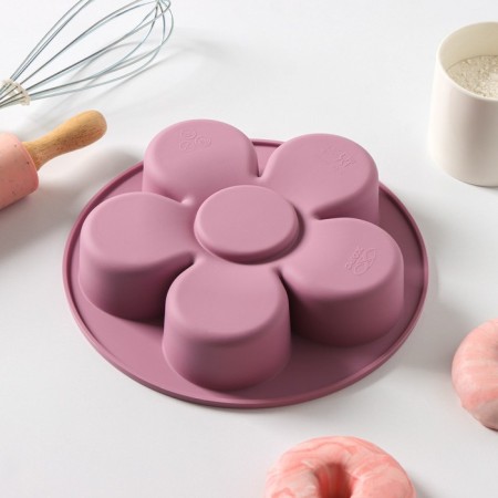 Baking form "Flower", 23 × 23 × 4.5 cm, lilac color-1